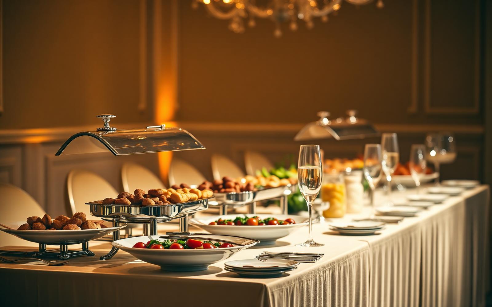 Buffet Mesa Real montado para evento
